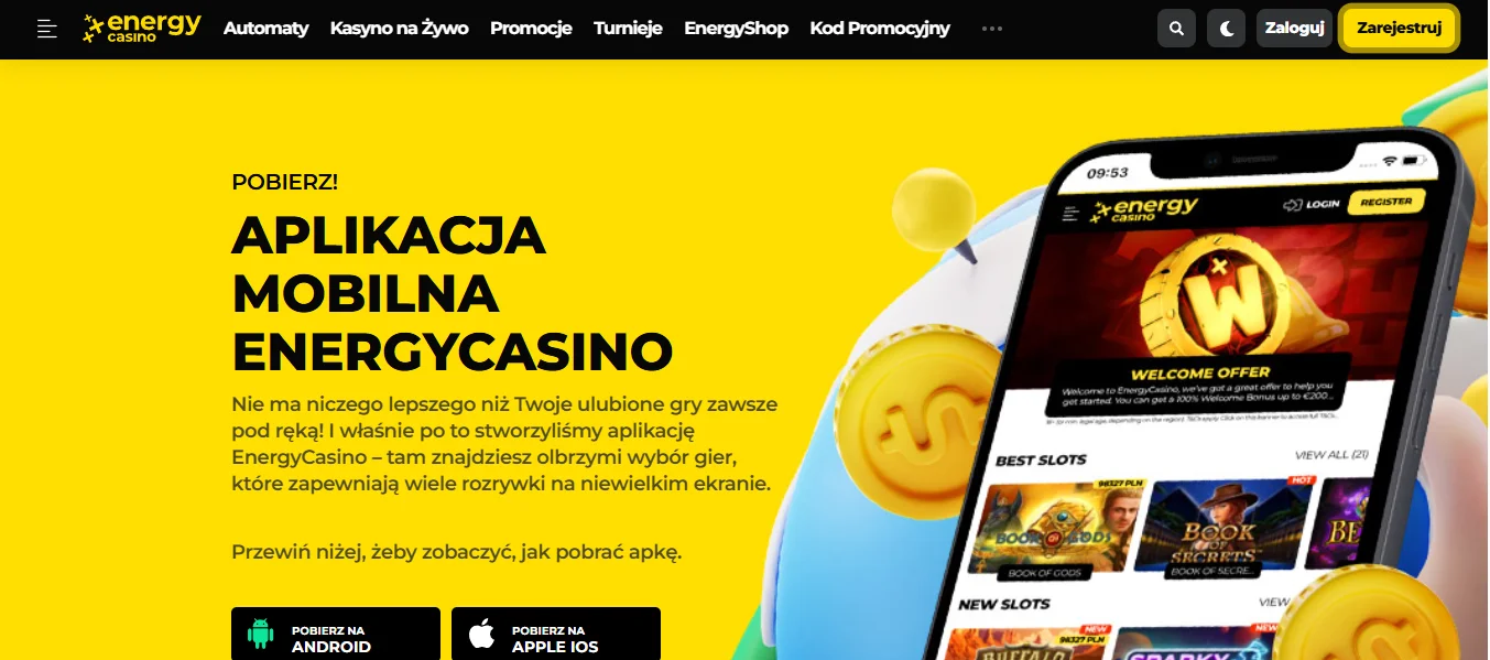 Energy casino login — ekran logowania na komputerze i mobile