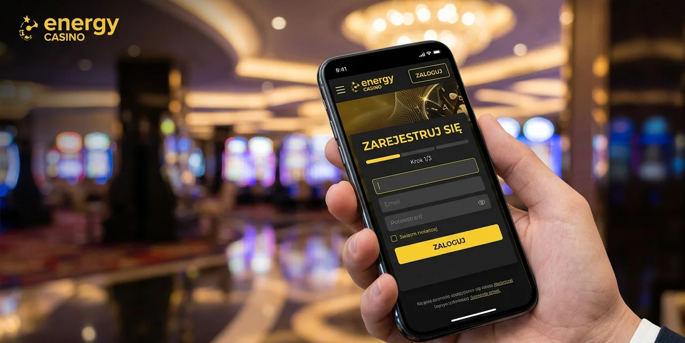 Energy casino rejestracja — formularz na ekranie telefonu